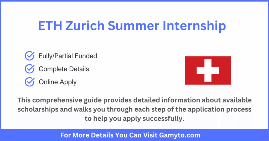 ETH Zurich Summer Internship